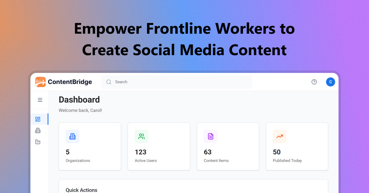 Social Media Management Tool for Frontline Workers