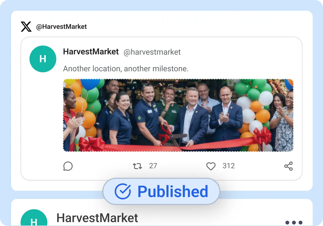 Approved content publishes automatically at the right time