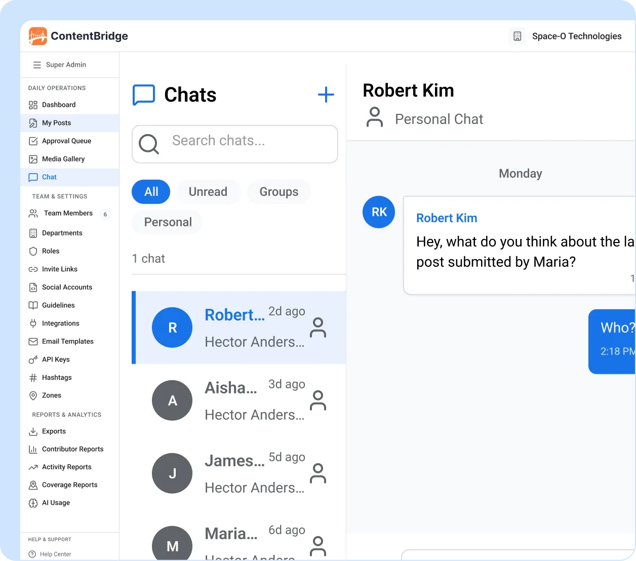 Social media collaboration tool for frontline workers