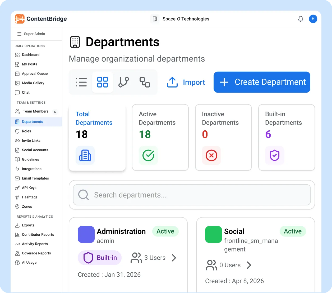Social media content management for frontline workers